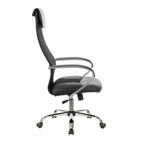 Кресло офисное Brabix Premium Stalker EX-608 CH сетка/ткань/кожзам, черное 532091 фото 4